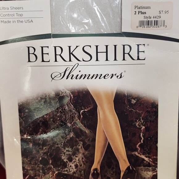Berkshire Shimmers Platinum Ultra Sheer Control Top Nylon Span Cotton Pantyhose - Picture 7 of 16